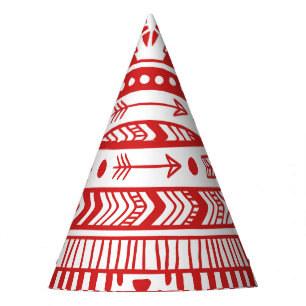 Chapeaux De Fêtes Native American : Red Ink Doodle.
