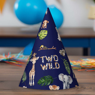 Chapeaux De Fêtes Navy Blue Two Wild Safari Jungle 2ème anniversaire