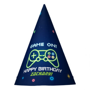 Chapeaux De Fêtes Neon Video Game Arcade Anniversaire