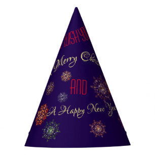 Chapeaux De Fêtes Noël-nouvel an - flocons de neige colorés et brill