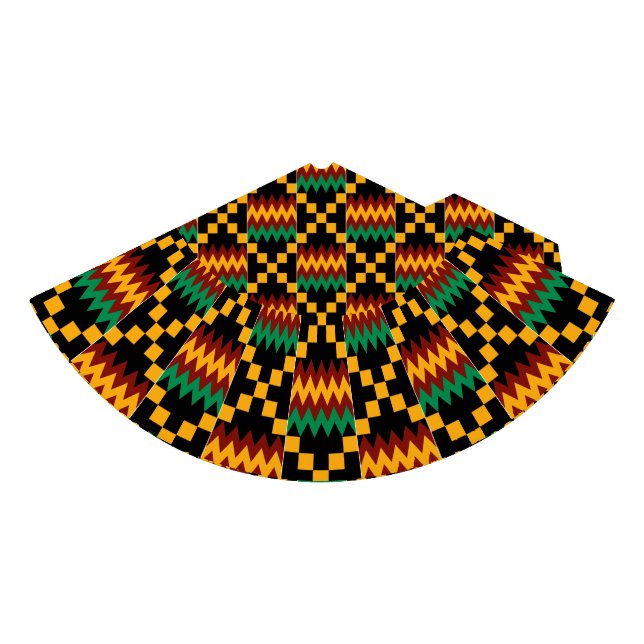 Chapeaux De Fêtes Noir, Vert, Rouge, Tissu Kente Jaune (Devant)