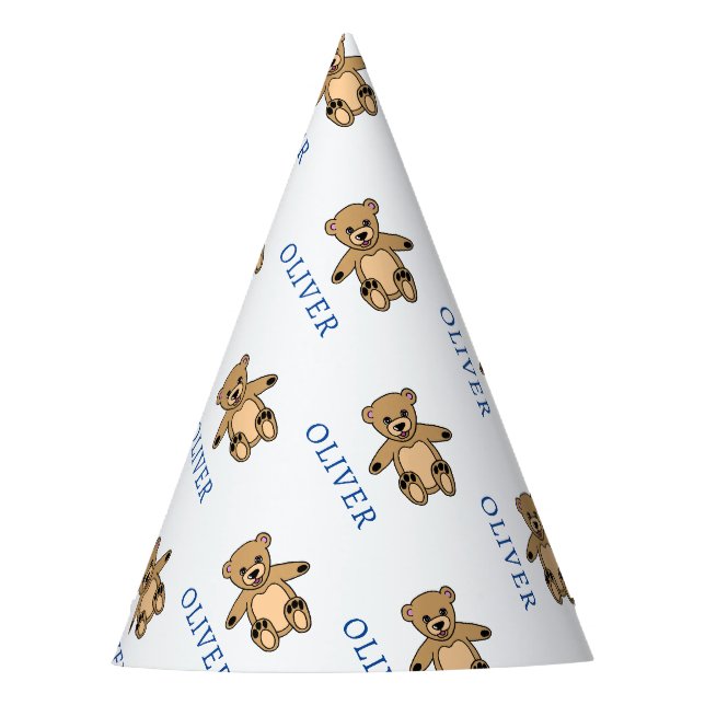 Chapeaux De Fêtes Nom de l'enfant de l'ours en peluche (Devant)