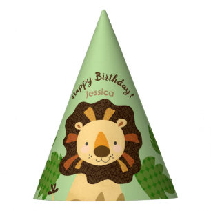 Chapeaux De Fêtes Nom personnalisé Little Lion Fête d'anniversaire