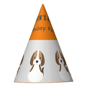 Chapeaux De Fêtes Nom personnalisé moderne pour enfants chien mignon
