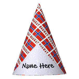 Chapeaux De Fêtes Norvège Drapeau Norvégien Personnalisé avec Nom