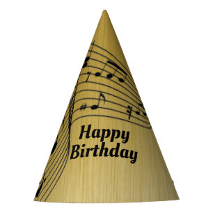 Chapeaux De Fêtes Notes de musique dorées brossées 