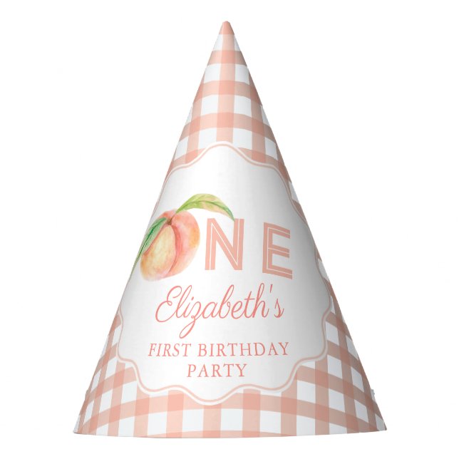 Chapeaux De Fêtes Notre petite pêche douce est un bébé premier anniv (Devant)