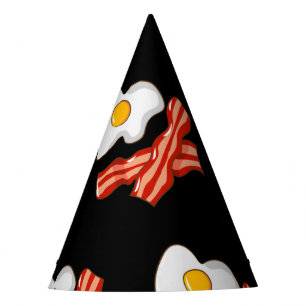 Chapeaux De Fêtes Oeufs frits Bacon Petit-déjeuner Amoureux de gour