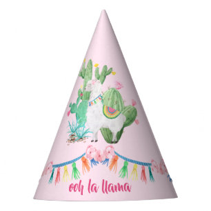 Chapeaux De Fêtes Oh ! lama de La - rose d'aquarelle de lama et de