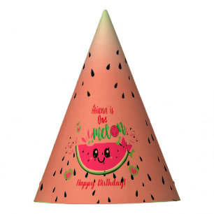 Chapeaux De Fêtes One In a Melon Watermelon Girl's First Birthday