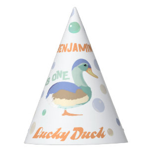 Chapeaux De Fêtes One Lucky Duck & Bubbles Premier Anniversaire Pas