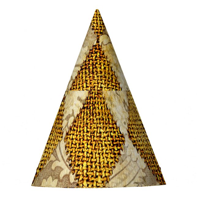 Chapeaux De Fêtes Or géométrique : Sophistication Motif rétro. (Devant)