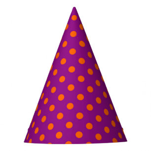 Chapeaux De Fêtes Orange On Purple Pois Design Motif