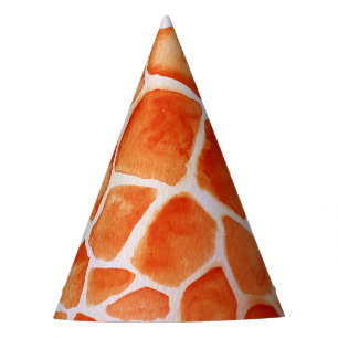Chapeaux De Fêtes Orange Watercolor Giraffe Imprimer Anniversaire