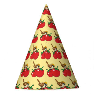 Chapeaux De Fêtes Organic lover Sparrow Eating Red Tomato