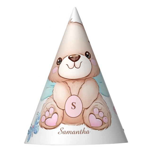 Chapeaux De Fêtes Ours et papillons Casquette de parti personnalisé (Devant)