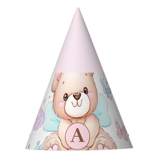 Chapeaux De Fêtes Ours et papillons Monogramme Casquette (Devant)