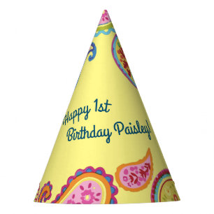 Chapeaux De Fêtes Paisley Cute Coloré 1er anniversaire fête