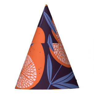 Chapeaux De Fêtes Pamplemousse Vintage, Motif de fruits tropicaux.