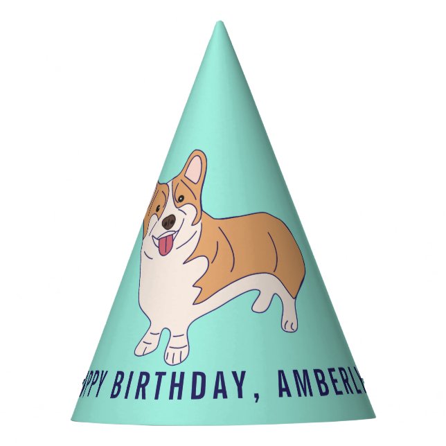 Chapeaux De Fêtes Papier Corgi Chien Personnalisé (Devant)