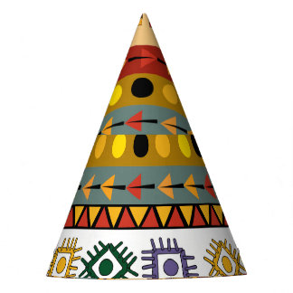 Chapeaux De Fêtes Papier peint tribal, design artistique ethnique.