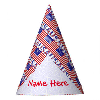 Chapeaux De Fêtes Papiers Mosaïques avec Drapeau USA Personnalisé