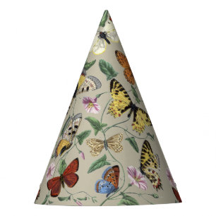 Chapeaux De Fêtes Papillon de nuit vintage 1842 Art botanique floral