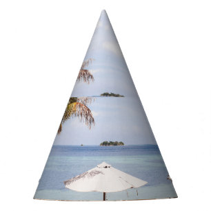 Chapeaux De Fêtes Parapluies tropicales : blanc, palmier.