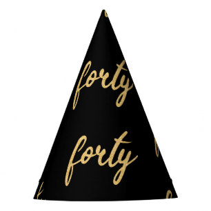 Chapeaux De Fêtes Parties scintillant Gold Black "Quarante" 40 Anniv