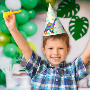 Chapeaux De Fêtes Partysaurus Coloré Brontosaurus Dinosaur