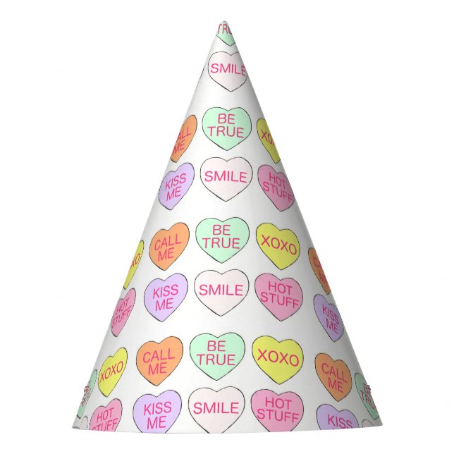 Chapeaux De Fêtes Pastel Candy Heart Saint Valentin Coeurs Candies (Devant)