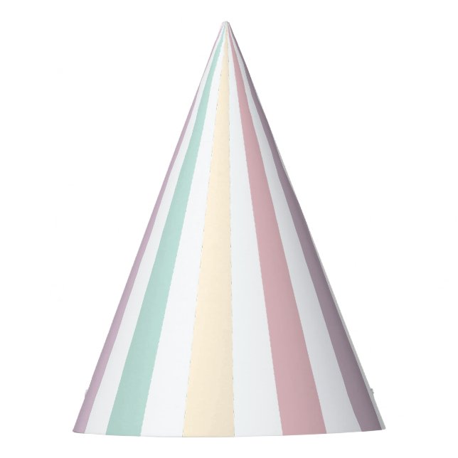 Chapeaux De Fêtes Pastel Colours Stripes Anniversaire de enfant de c (Devant)