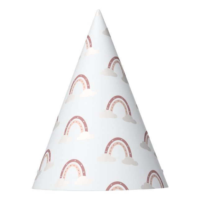 Chapeaux De Fêtes Pastel Pink Rainbow Un premier anniversaire (Devant)
