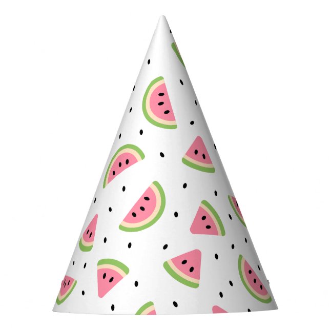 Chapeaux De Fêtes Pastèque rose, Graines de pastèque, Motif d'été (Devant)