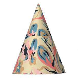 Chapeaux De Fêtes patchwork Abstrait : crème fleurie géométrique.