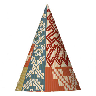 Chapeaux De Fêtes Patchwork géométrique Ethnic Motif sans fil