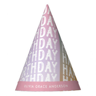 Chapeaux De Fêtes Pâte moderne arc-en-ciel rose eau fête d'anniversa