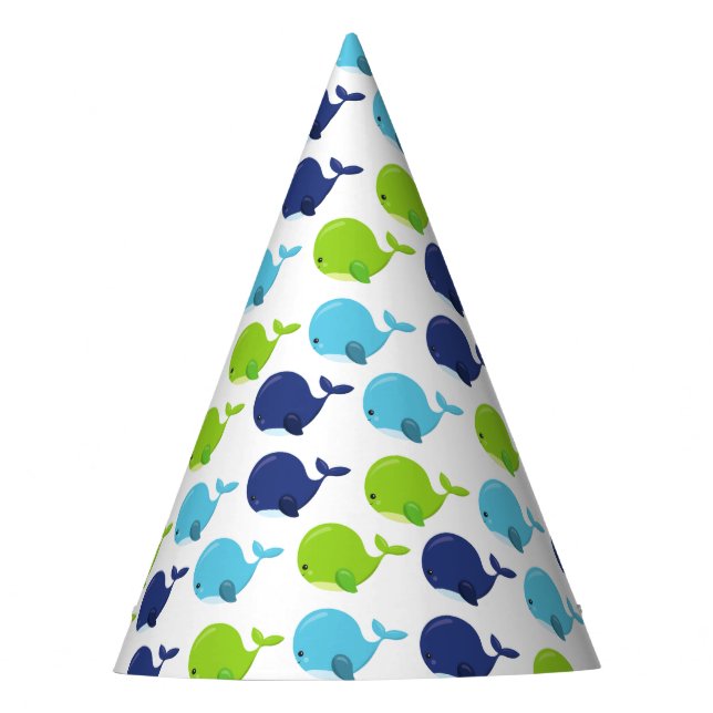 Chapeaux De Fêtes Pattern of Whales, Cute Whales, Sea Animals (Devant)