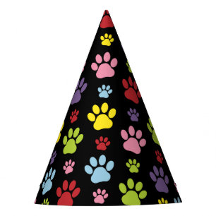 Chapeaux De Fêtes Paws Colorés, Motif Paw, Empreintes de pattes, Paw