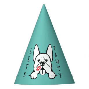Chapeaux De Fêtes Pawty French Bulldog Paper Party Casquettes