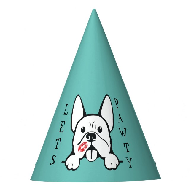 Chapeaux De Fêtes Pawty French Bulldog Paper Party Casquettes (Devant)