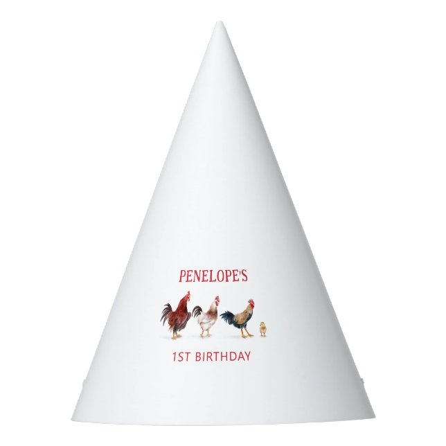 Chapeaux De Fêtes Pays Poulet Ferme Animaux Anniversaire (Devant)