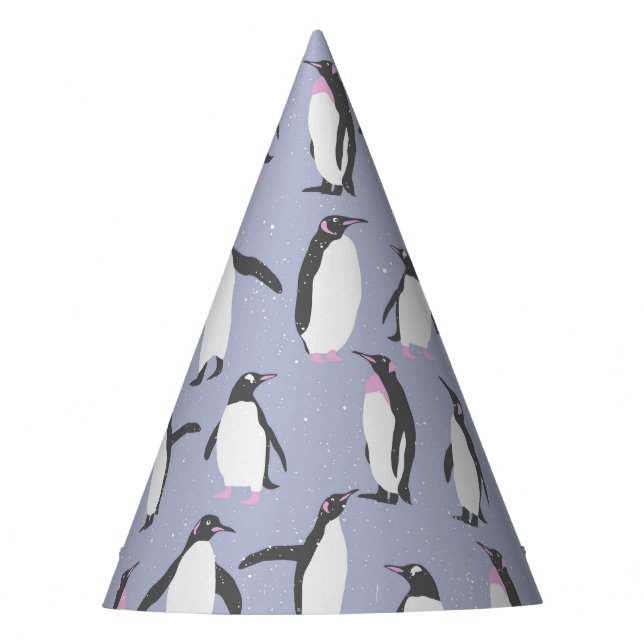 Chapeaux De Fêtes Penguins d'hiver sans faille motif + vos idées (Devant)