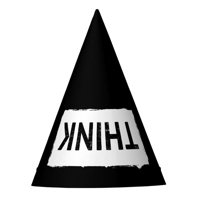 Chapeaux De Fêtes PENSEZ... Drôle Dumb Nerdy Stupide Typographie (Devant)