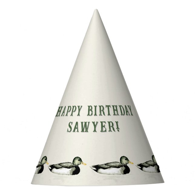 Chapeaux De Fêtes Personalized Mallard Duck Birthday (Devant)