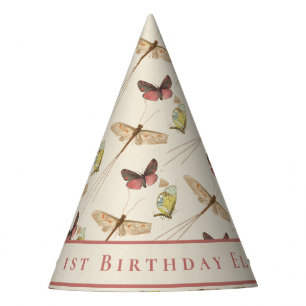 Chapeaux De Fêtes Personnalisé Baby Girl First Birthday Fun Bug Moti