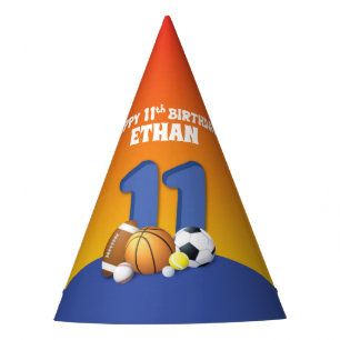Chapeaux De Fêtes Personnalisé Nom Garçon 11e anniversaire Balles de