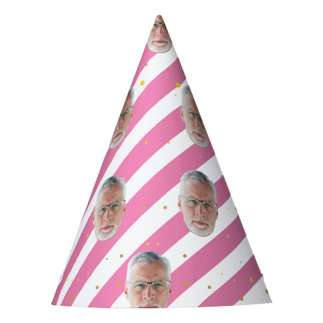 Chapeaux De Fêtes Personnalisé Visage Joyeux Anniversaire Décoration (Devant)
