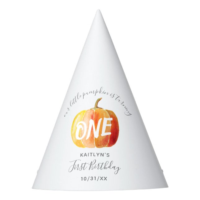 Chapeaux De Fêtes Petit Citrouille 1er anniversaire (Devant)