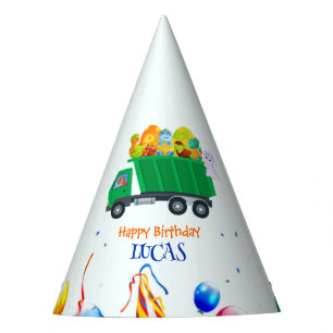 Chapeaux De Fêtes Petit Dinosaur camion à ordures ballon d'anniversa
